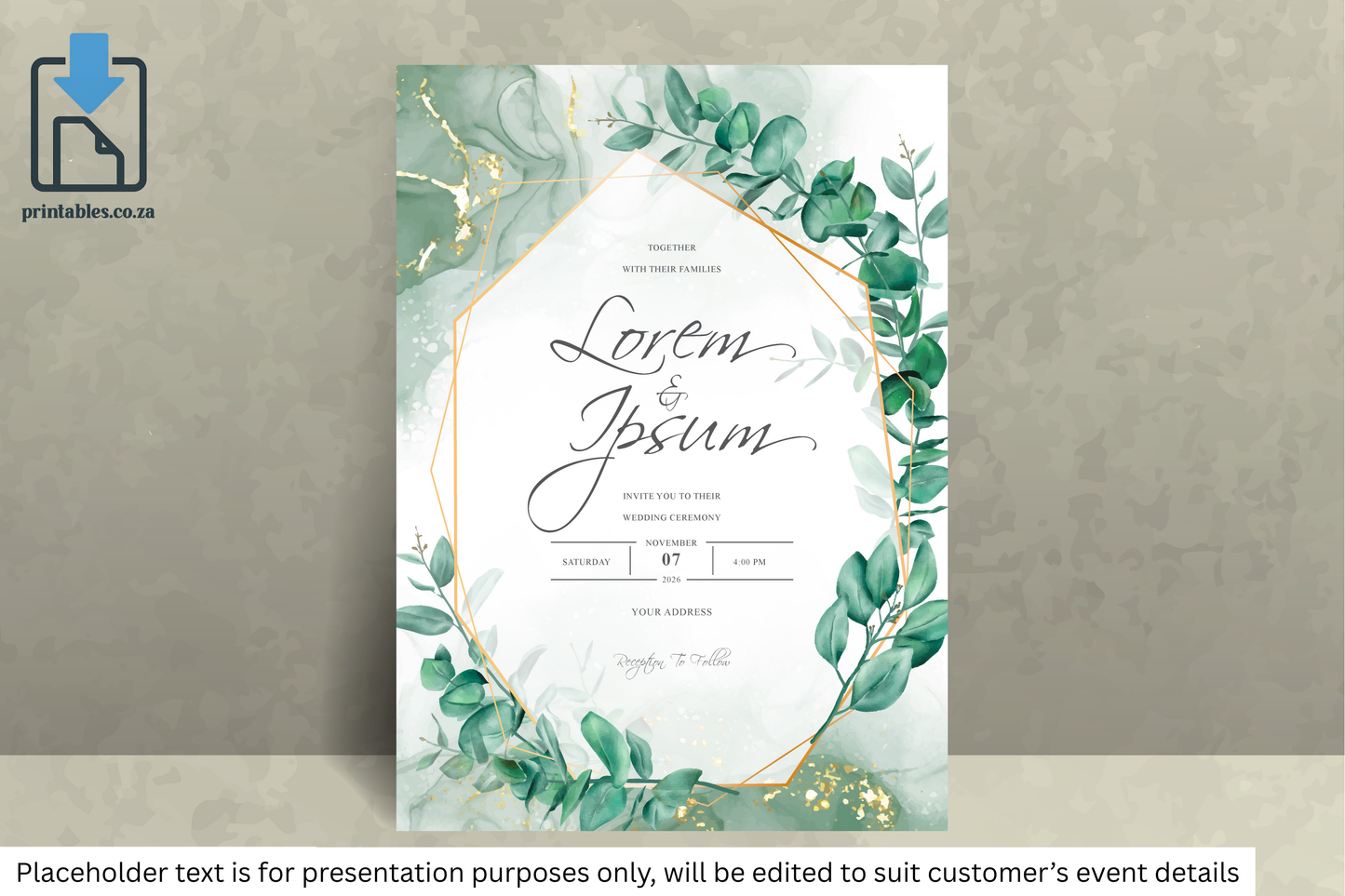 180 Elegant Floral Frame Wedding Invitation Card