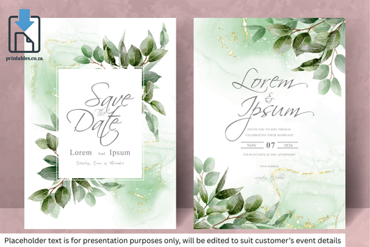 185 Elegant Floral Frame Wedding Invitation Card