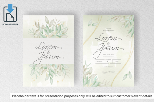 228 Foliage Frame for Wedding Invitation Set