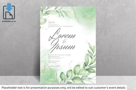 414 Elegant Watercolor Floral Wedding Invitation
