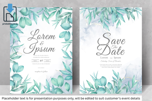 424 Elegant Floral Frame Wedding Invitation Card