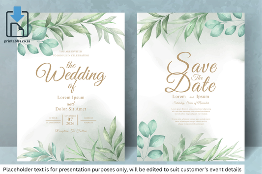 437 Elegant Watercolor Floral Wedding Invitation Set