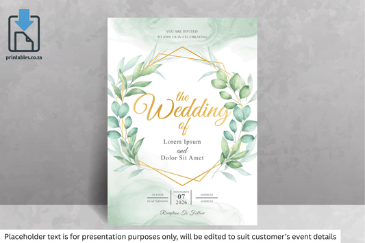 503 Elegant Floral Frame Wedding Invitation Card
