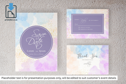 640 Abstract Wedding Invitation Set