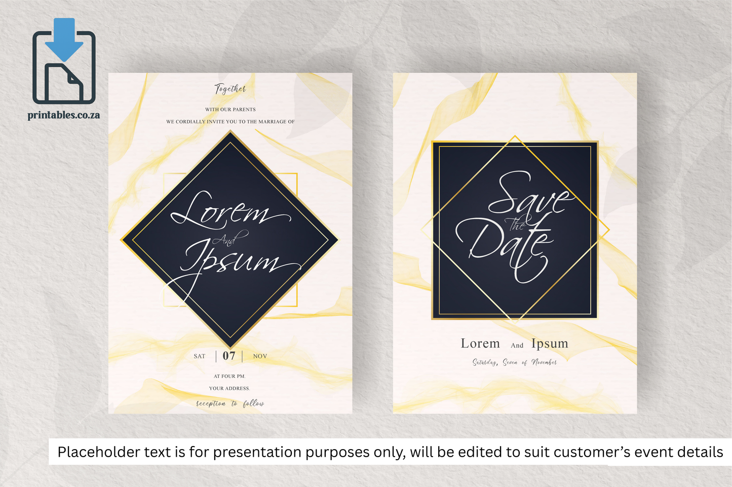 661 Abstract Wedding Invitation Set