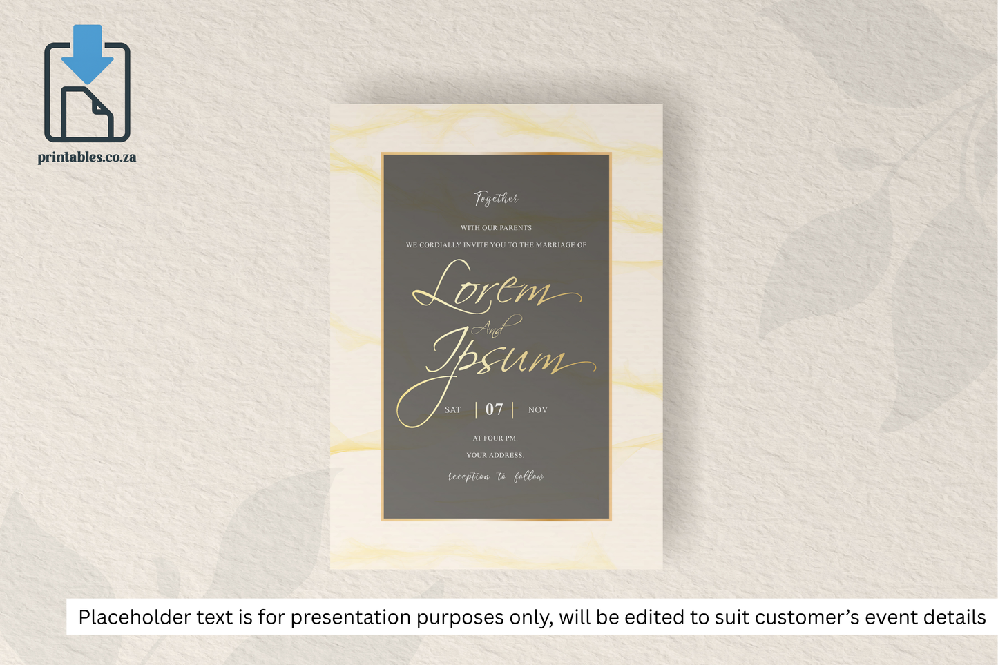 668 Abstract Wedding Invitation Frame Design