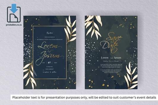 763 Elegant Watercolor Floral Wedding Card Set