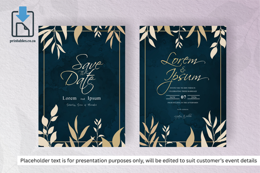 909 Elegant Watercolor Floral Wedding Card Set