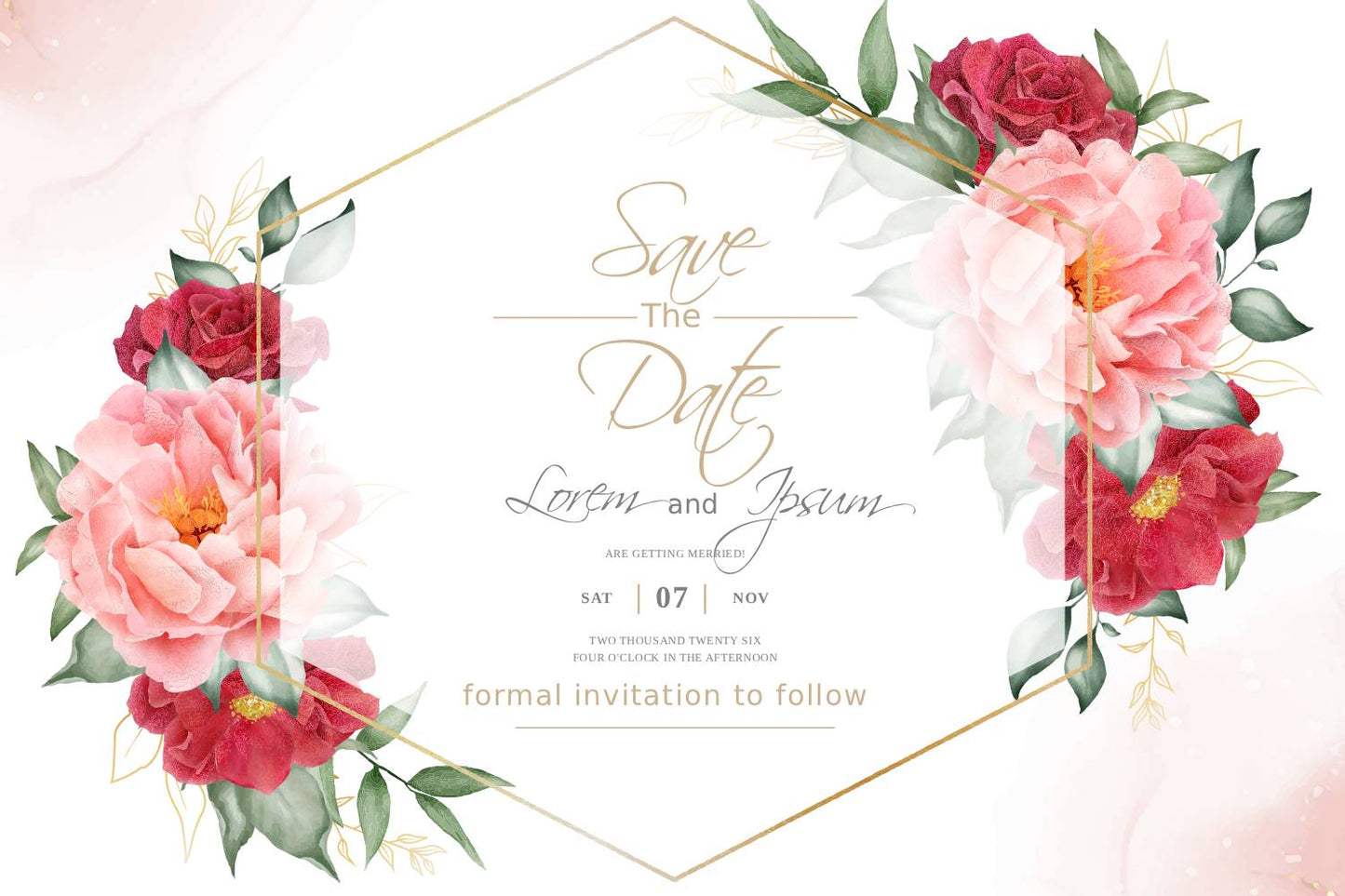 933 Watercolor Floral Arrangement Save the Date
