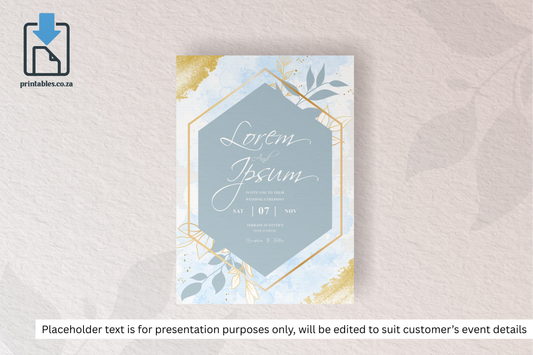 968 Simple Floral Frame Wedding Invitation Card