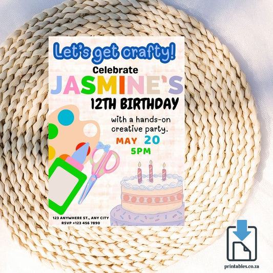 Art Party Invitation – Hands-On Creative Birthday Design