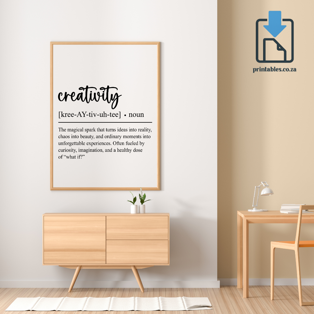 Creativity Calligraphy Definition Wall Art, Quote Decor, Printable Wall Art Gift for Home, PRINTABLE Wall Art, Digital Download (Copy)