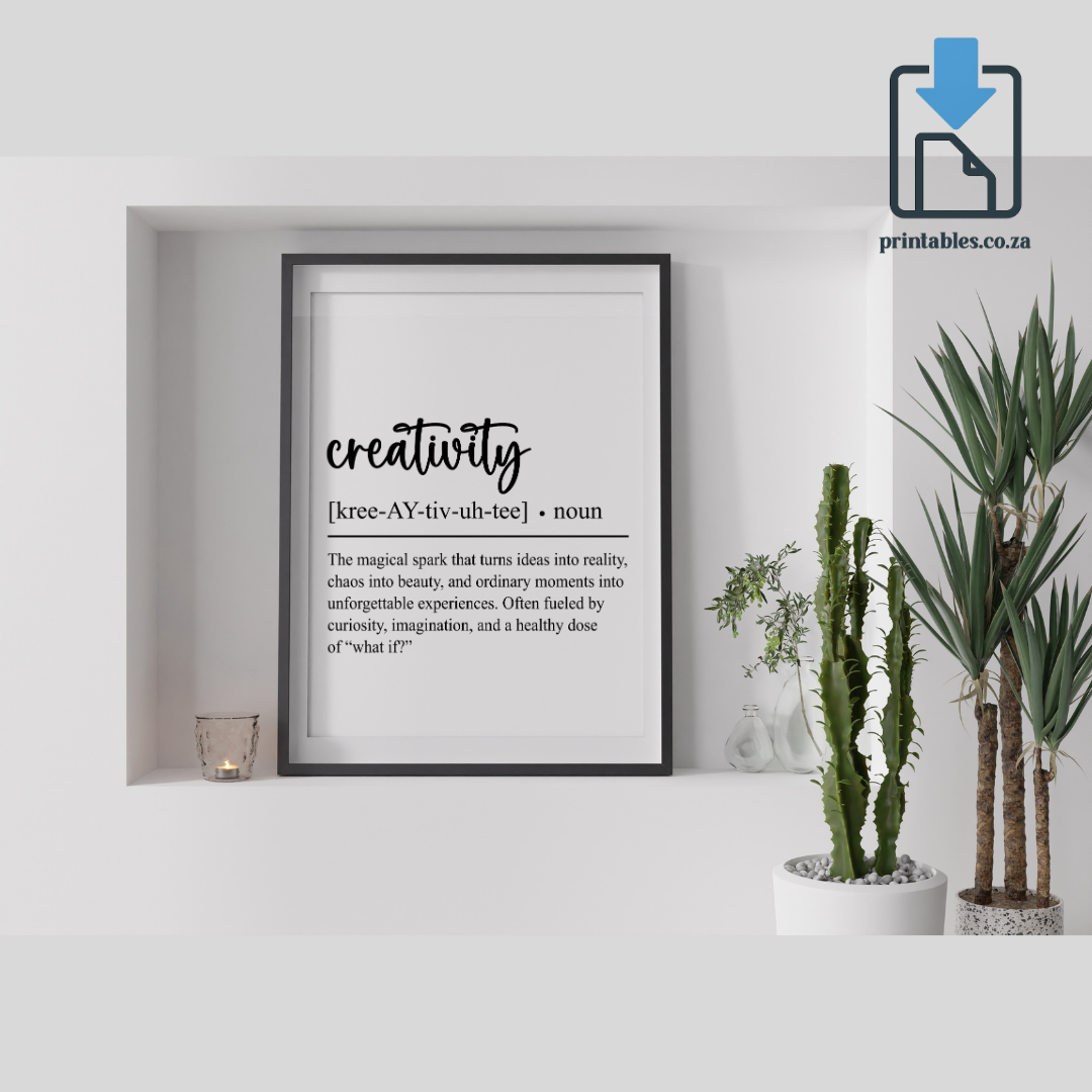 Creativity Calligraphy Definition Wall Art, Quote Decor, Printable Wall Art Gift for Home, PRINTABLE Wall Art, Digital Download (Copy)