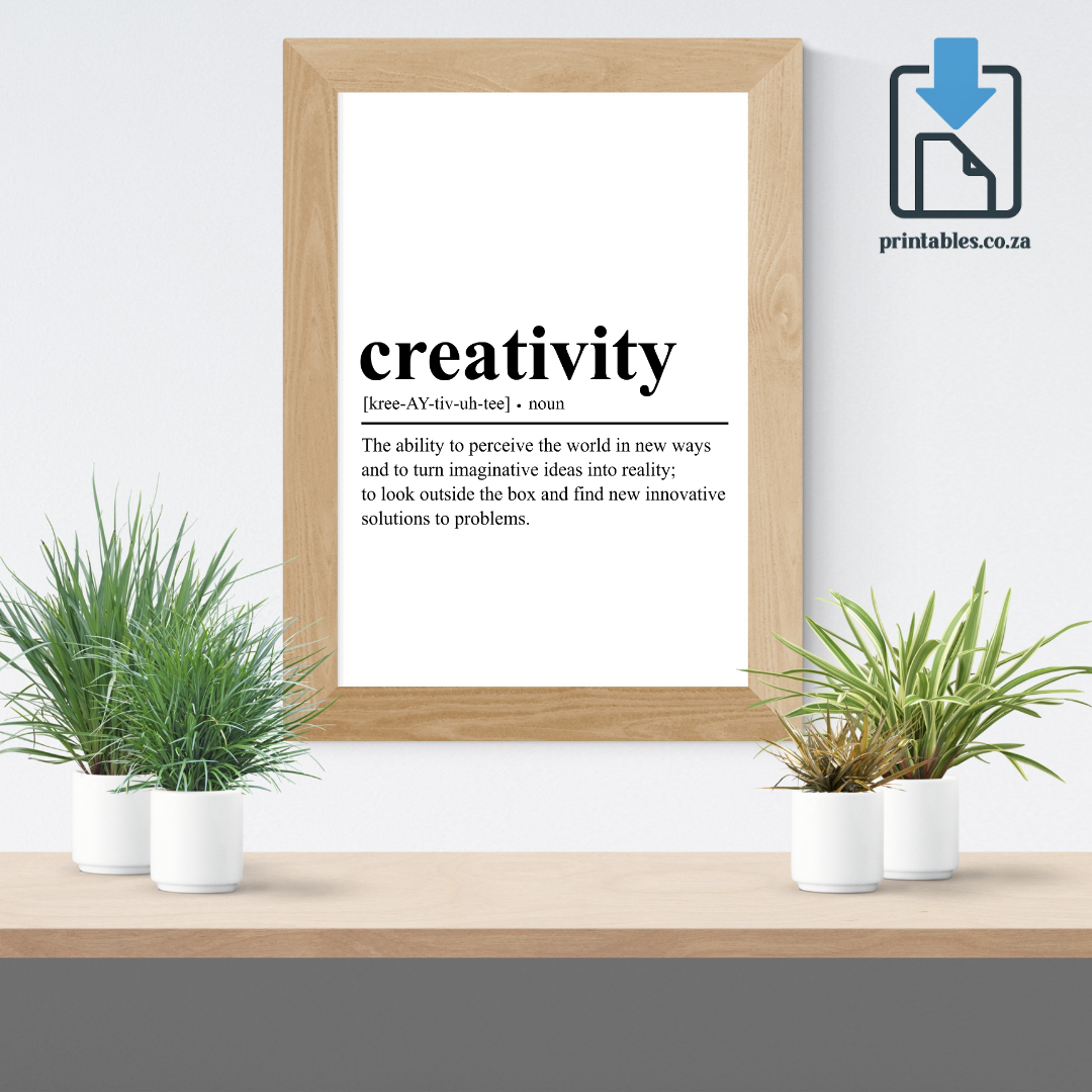 Creativity Definition Wall Art, Quote Decor, Printable Wall Art Gift for Home, PRINTABLE Wall Art, Digital Download