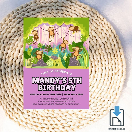 Personalized Safari Invitation – Wild One Jungle Animals