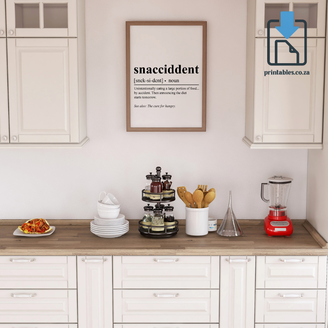 Snaccident Definition Wall Art, Quote Decor, Printable Wall Art Gift for Home, PRINTABLE Wall Art, Digital Download