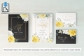 1131 Set of Yellow Florals Frame Wedding Card