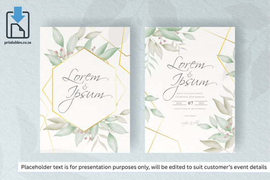 127 Foliage Frame for Wedding Invitation Set