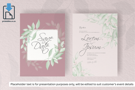 130 Foliage Frame for Wedding Invitation Set