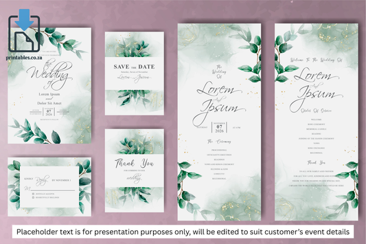 244 Elegant Floral Frame Wedding Invitation Card Set