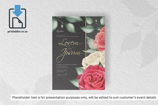 278 Elegant Floral Frame Wedding Invitation