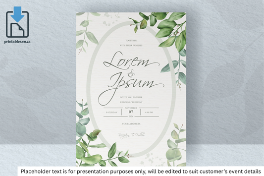 30 Watercolor Eucalyptus Frame Wedding Card