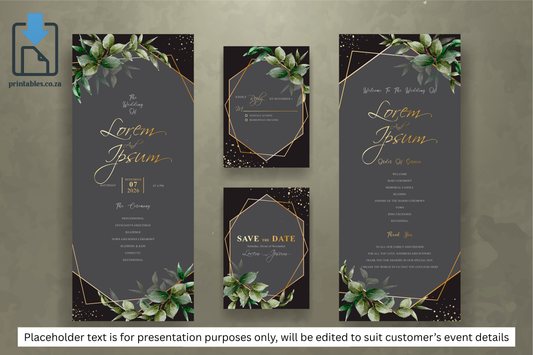 313 Elegant Watercolor Floral Wedding Invitation Set