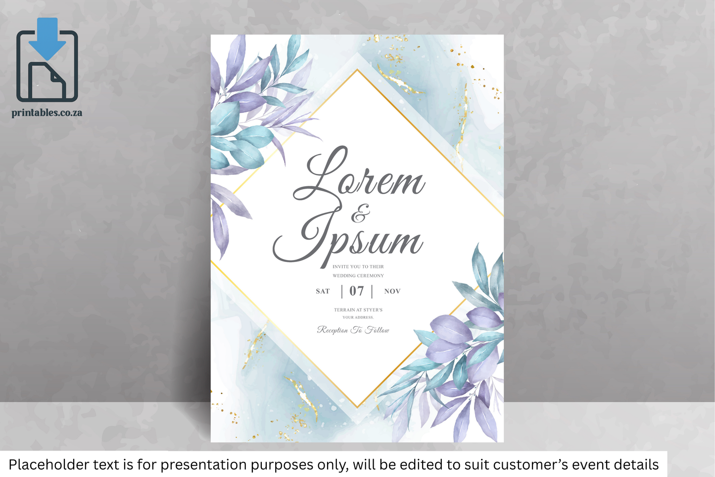 415 Elegant Floral Frame Wedding Invitation Card