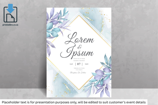 415 Elegant Floral Frame Wedding Invitation Card