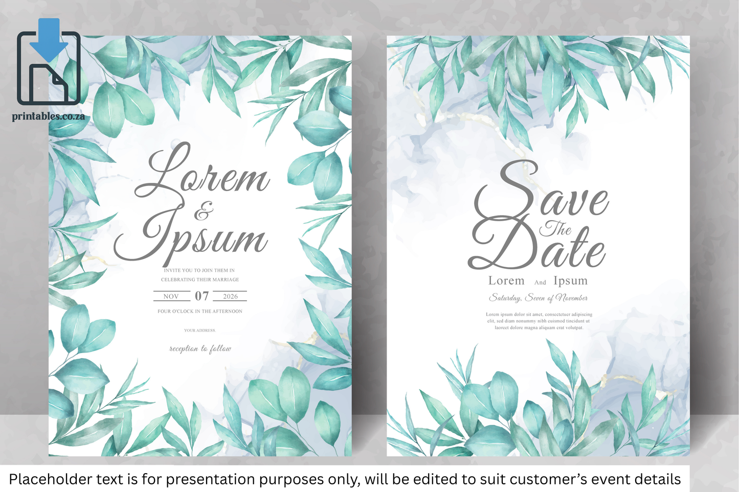 424 Elegant Floral Frame Wedding Invitation Card