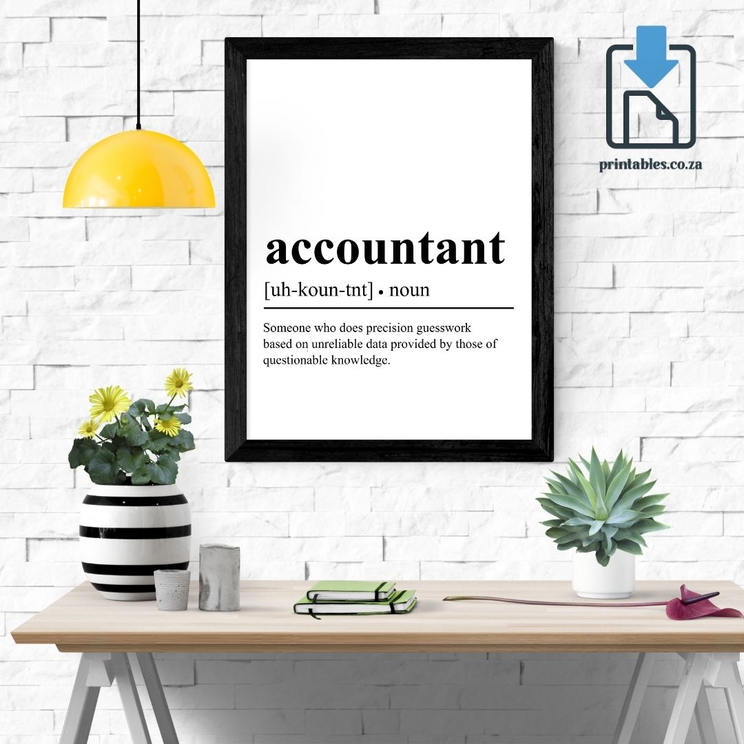 Accountant Definition Wall Art, Accountant Quote Decor, Accountant  Printable Wall Art Gift for Home Office, PRINTABLE Wall Art, Digital Download