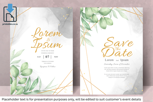 432 Elegant Floral Frame Wedding Invitation Card Set