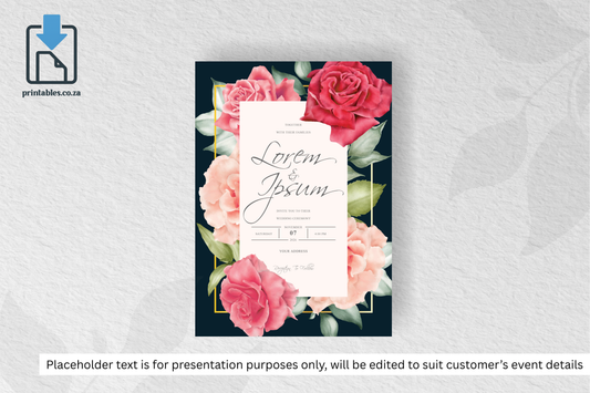 444 Simple Watercolor Floral Wedding Card