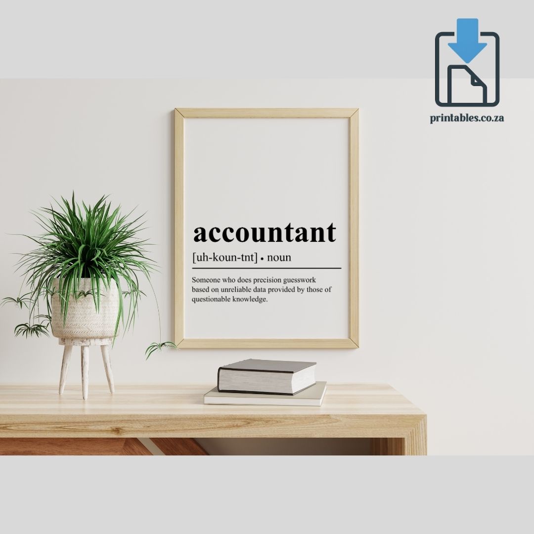 Accountant Definition Wall Art, Accountant Quote Decor, Accountant  Printable Wall Art Gift for Home Office, PRINTABLE Wall Art, Digital Download