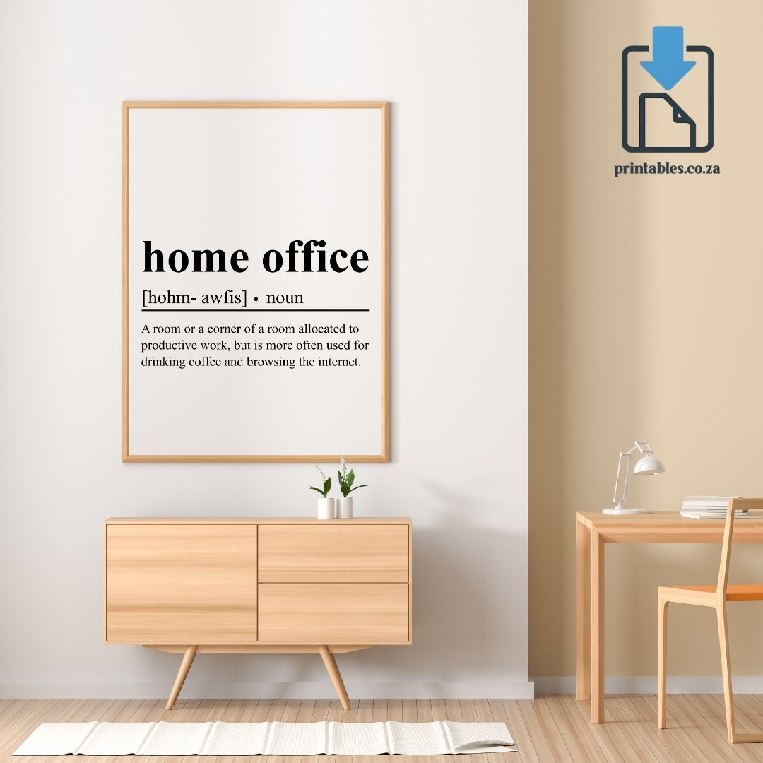 Home Office Definition Wall Art, Home Office Quote Decor, Printable Wall Art Gift for Home Office, PRINTABLE Wall Art, Digital Download