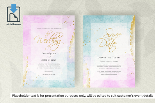 621 Abstract Wedding Invitation Set