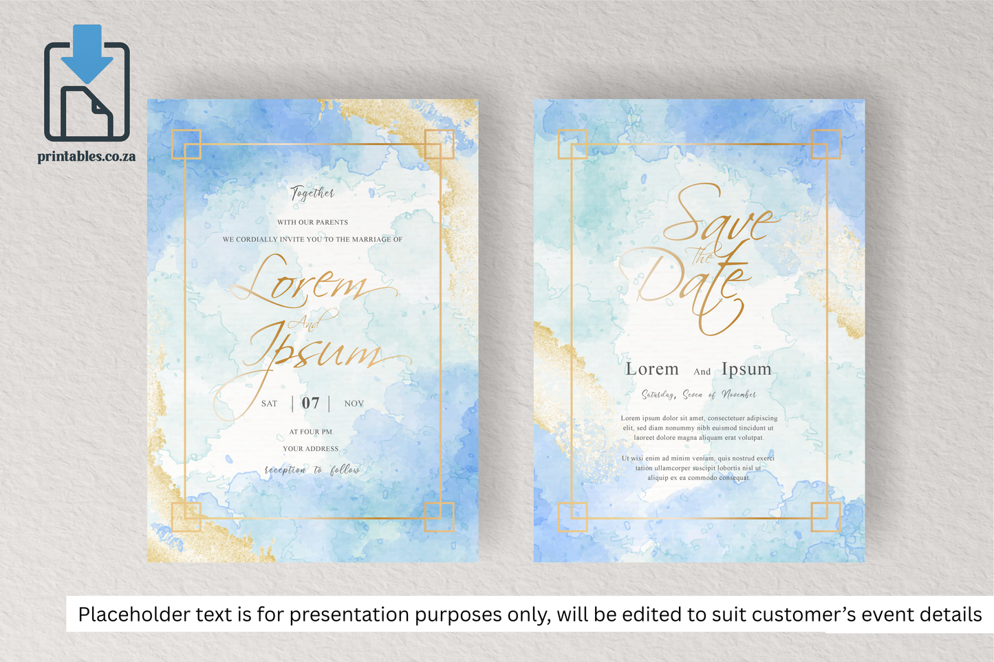 621 Abstract Wedding Invitation Set