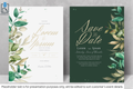 787 Foliage Frame Wedding Invitation Set