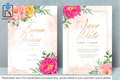 841 Floral Frame Wedding Invitation Set