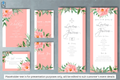 845 Floral Frame Wedding Invitation Set