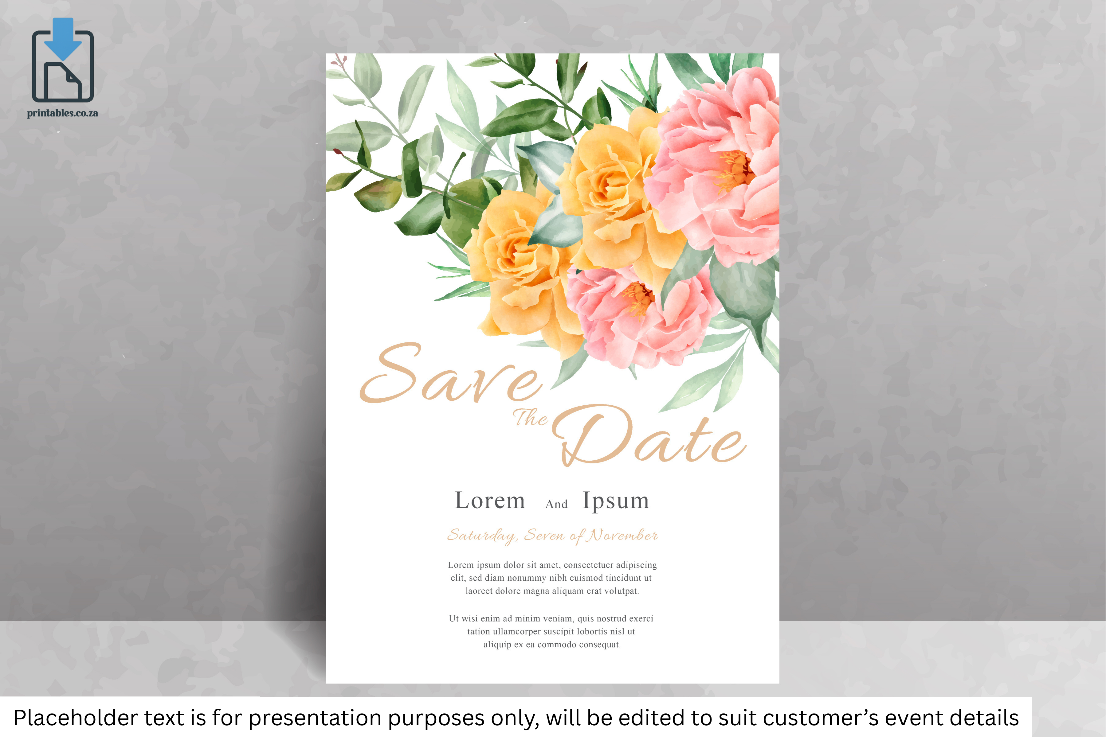 885 Floral Frame Wedding Invitation Card