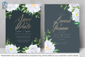 898 Floral Frame Wedding Invitation Set