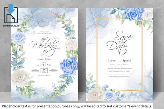 93 Elegant Floral Frame Wedding Invitation Set