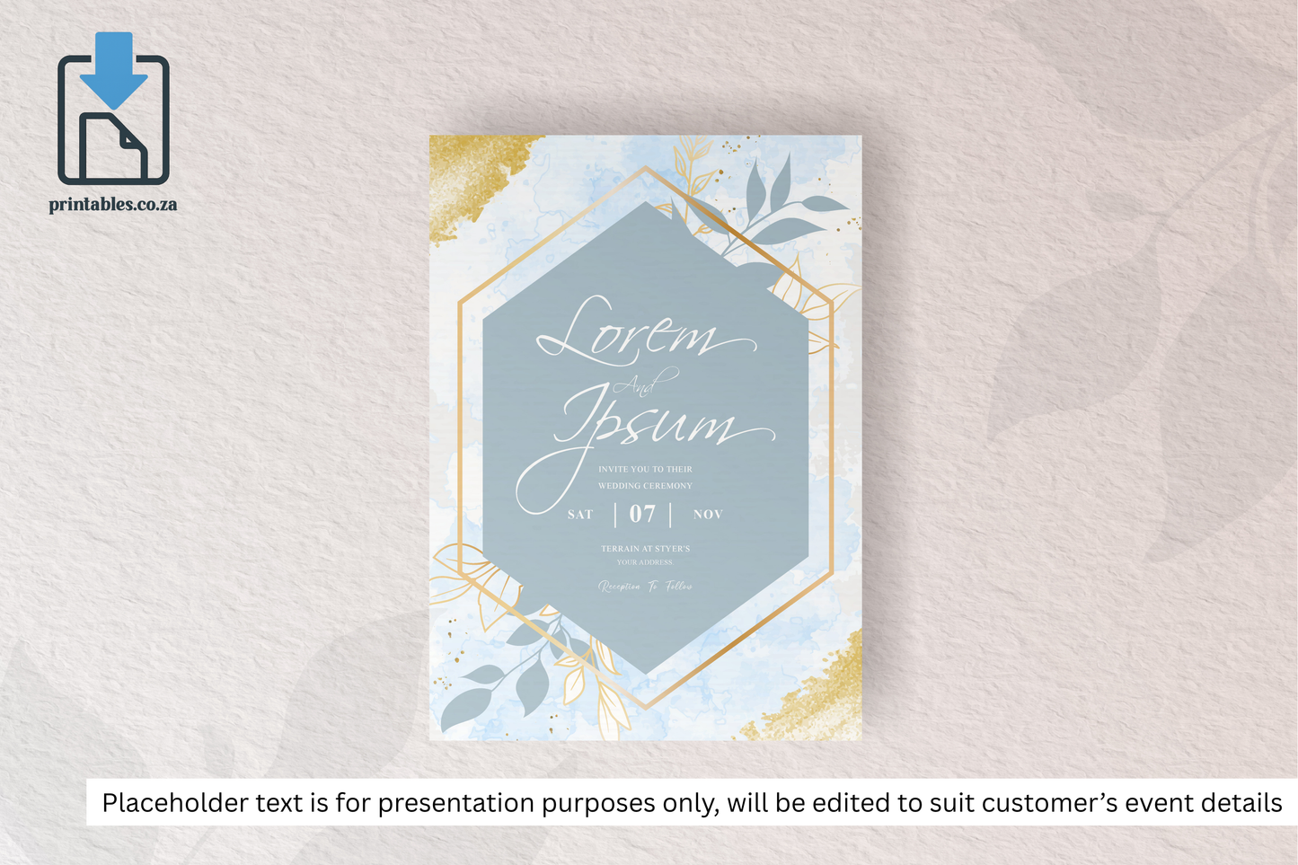 968 Simple Floral Frame Wedding Invitation Card
