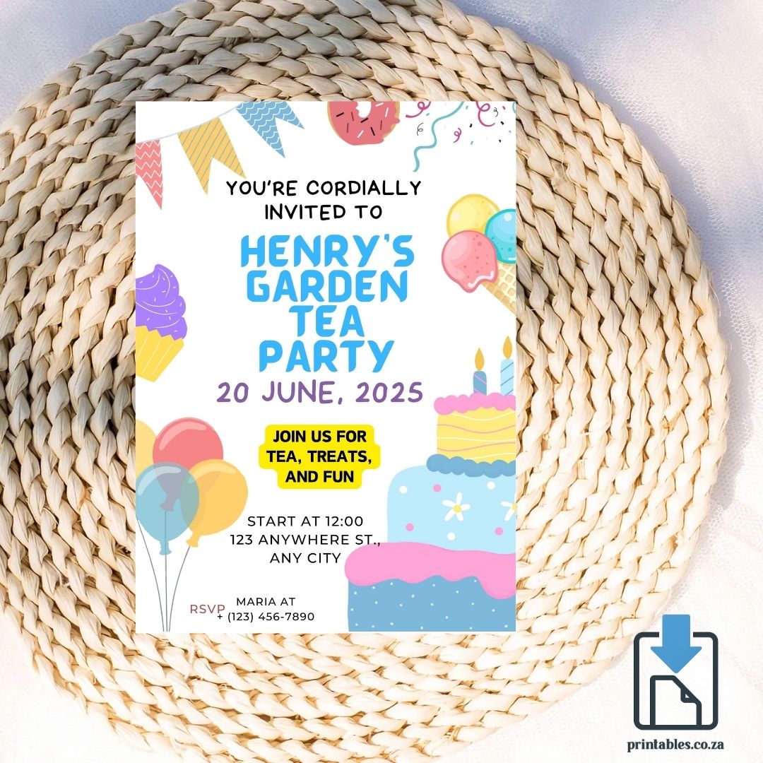 Afternoon Tea Invitation – Elegant Garden Party Theme