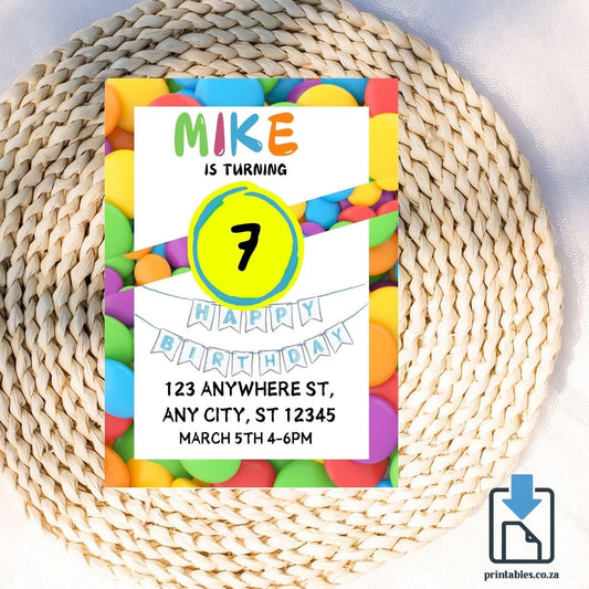 Ball Pit Birthday Invitation – Colourful Kids Party Design