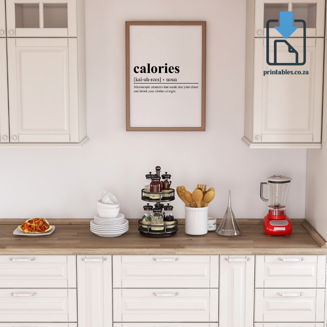 Calories Definition Wall Art, Quote Decor, Printable Wall Art Gift for Home, PRINTABLE Wall Art, Digital Download