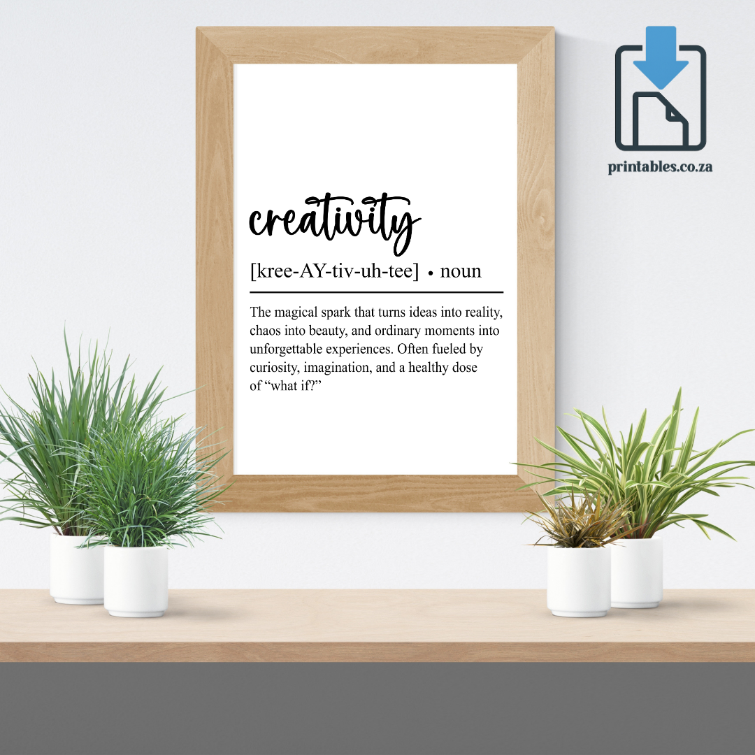Creativity Calligraphy Definition Wall Art, Quote Decor, Printable Wall Art Gift for Home, PRINTABLE Wall Art, Digital Download (Copy)