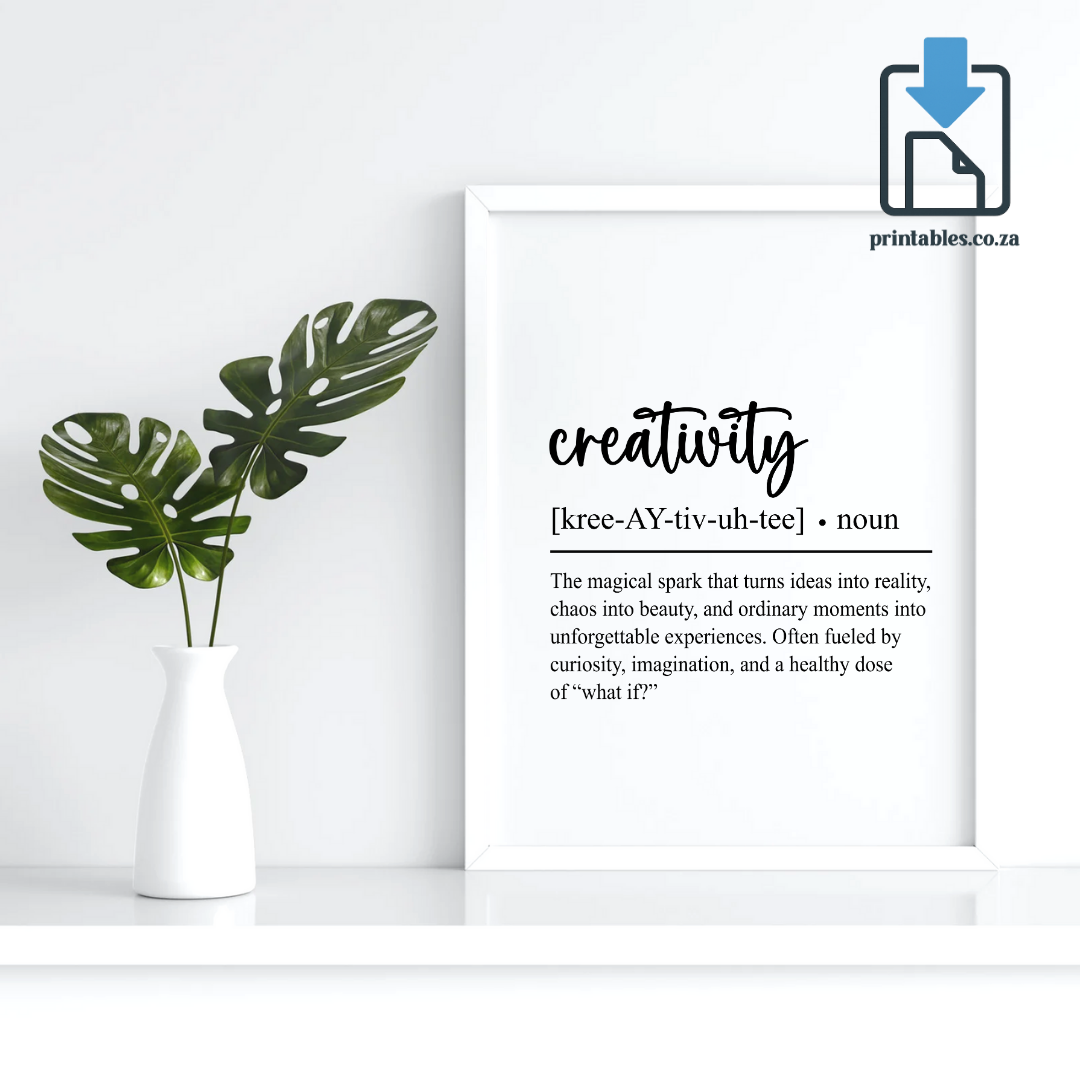 Creativity Calligraphy Definition Wall Art, Quote Decor, Printable Wall Art Gift for Home, PRINTABLE Wall Art, Digital Download (Copy)