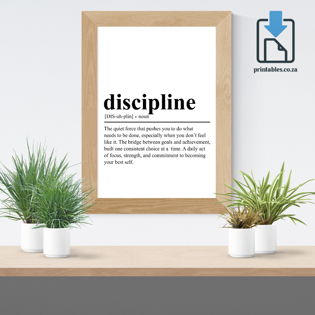 Discipline Definition Wall Art, Quote Decor, Printable Wall Art Gift for Home, PRINTABLE Wall Art, Digital Download
